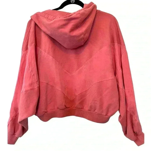 PINK Victoria's Secret Womens Hoodie Coral Pink Full Zip Long Sleeve, sz XS - Picture 3 of 5
